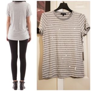 Hye Park & Lune Soft Comfy Paint Splashed Striped Top